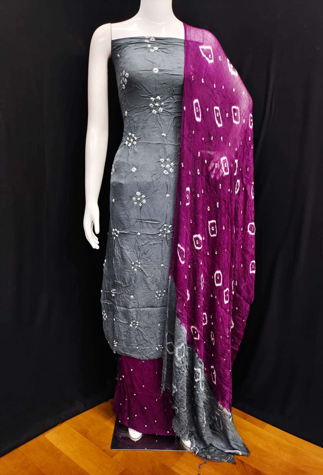 RUHI Rayon Hand Bandhej Dress Material Wholesale catalog