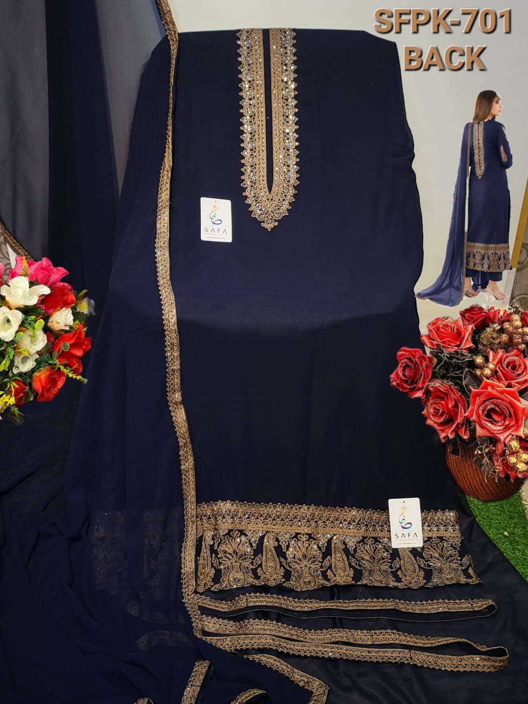 SAFA CREATION SF-PK-701 Heavy Georgette With MATTE EMBROIDERY Salwar Kameez Wholesale catalog
