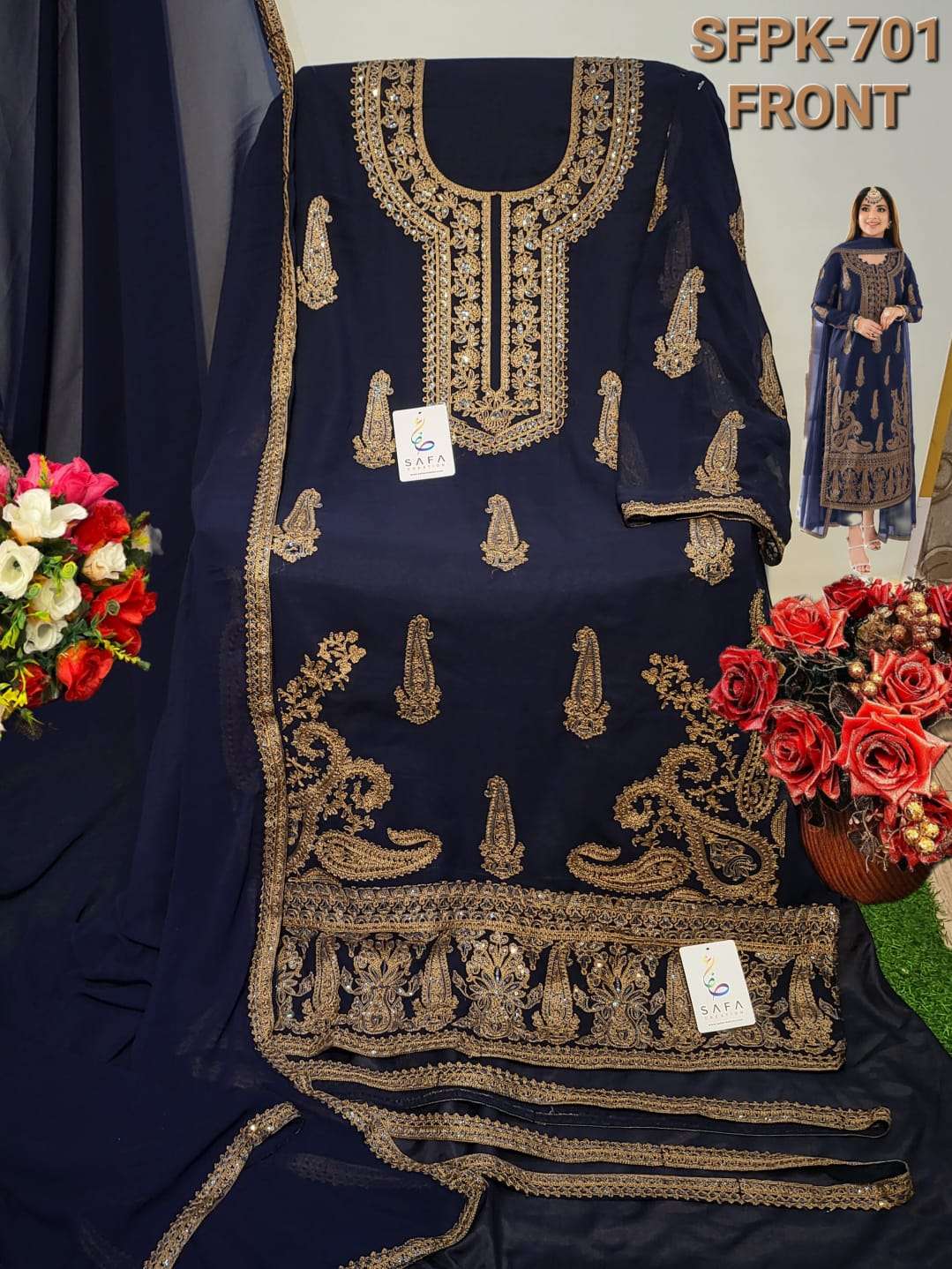 SAFA CREATION SF-PK-701 Heavy Georgette With MATTE EMBROIDERY Salwar Kameez Wholesale catalog