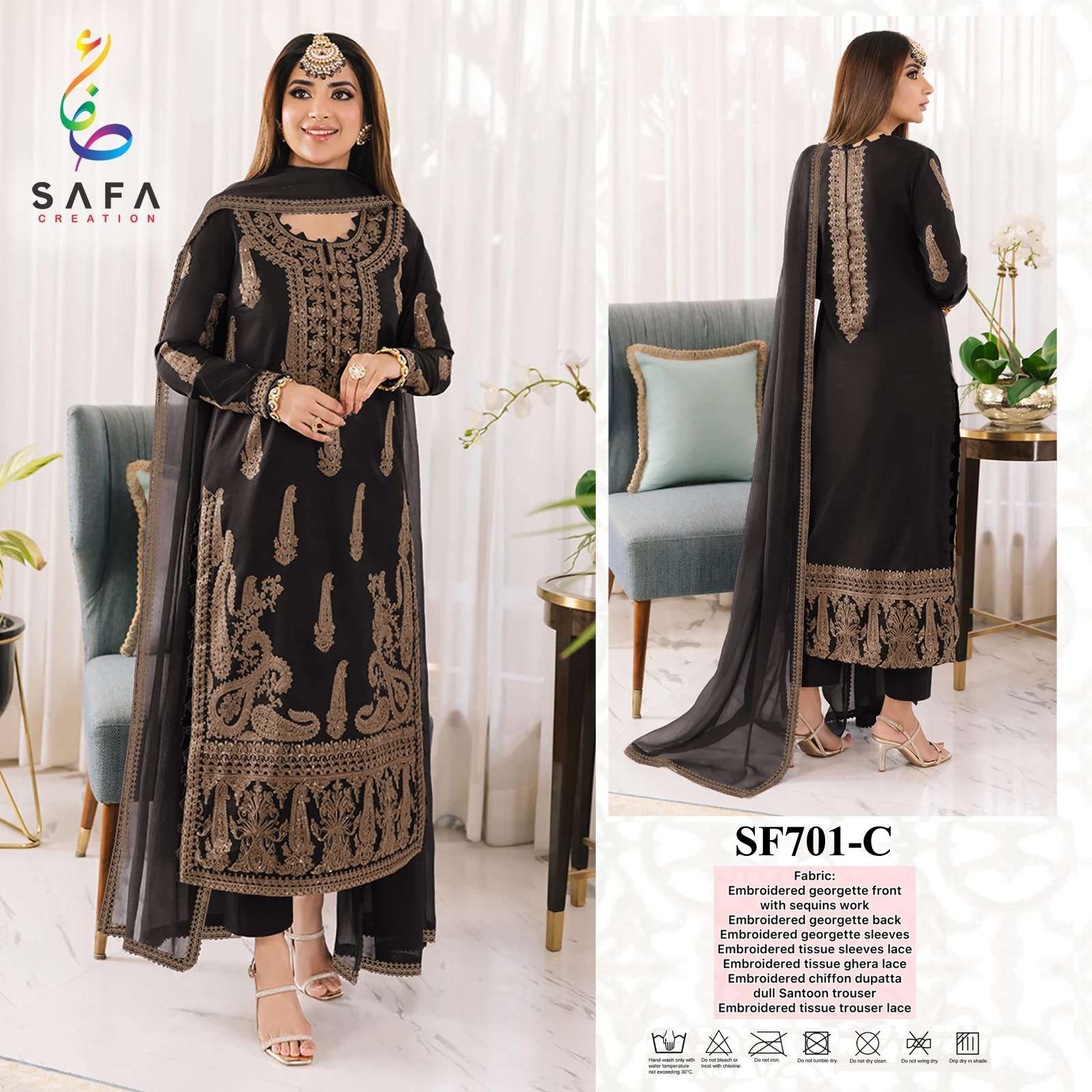 SAFA CREATION SF-PK-701 Heavy Georgette With MATTE EMBROIDERY Salwar Kameez Wholesale catalog