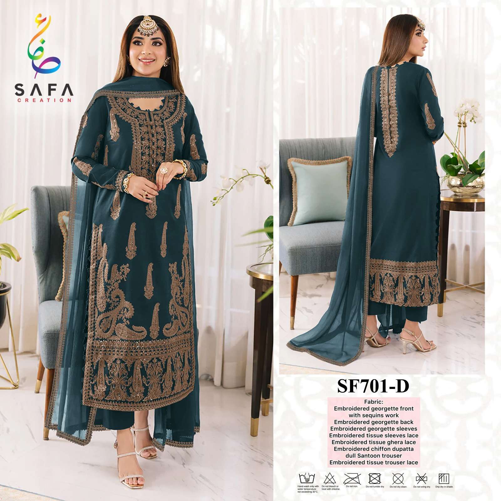 SAFA CREATION SF-PK-701 Heavy Georgette With MATTE EMBROIDERY Salwar Kameez Wholesale catalog