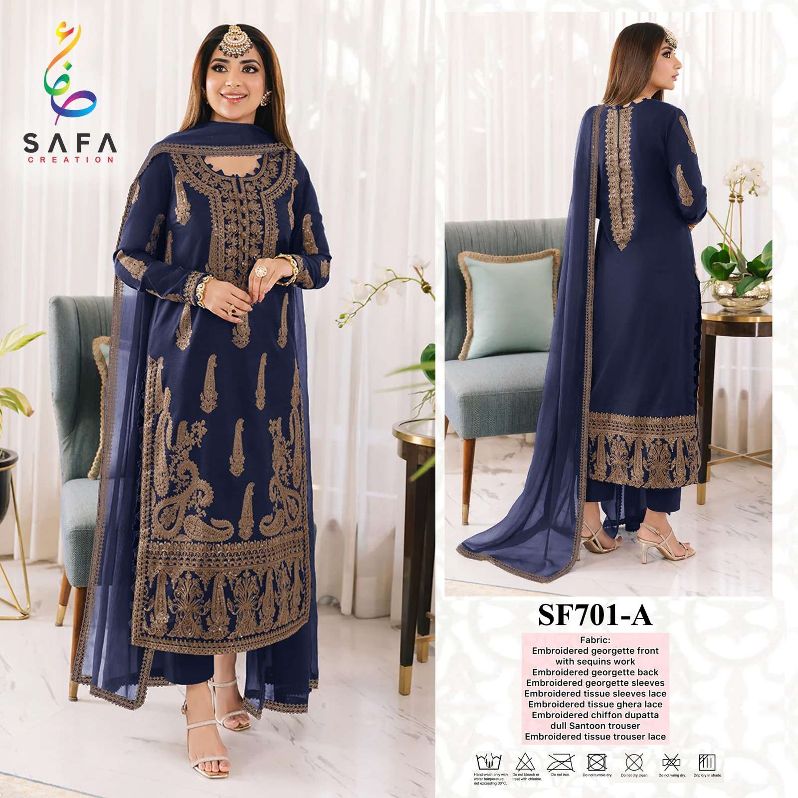 SAFA CREATION SF-PK-701 Heavy Georgette With MATTE EMBROIDERY Salwar Kameez Wholesale catalog