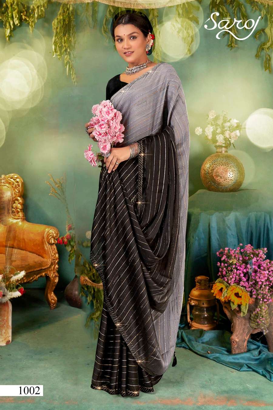 Saroj Dream Girl Fancy Swarovski Heavy Saree Collection Wholesale catalog