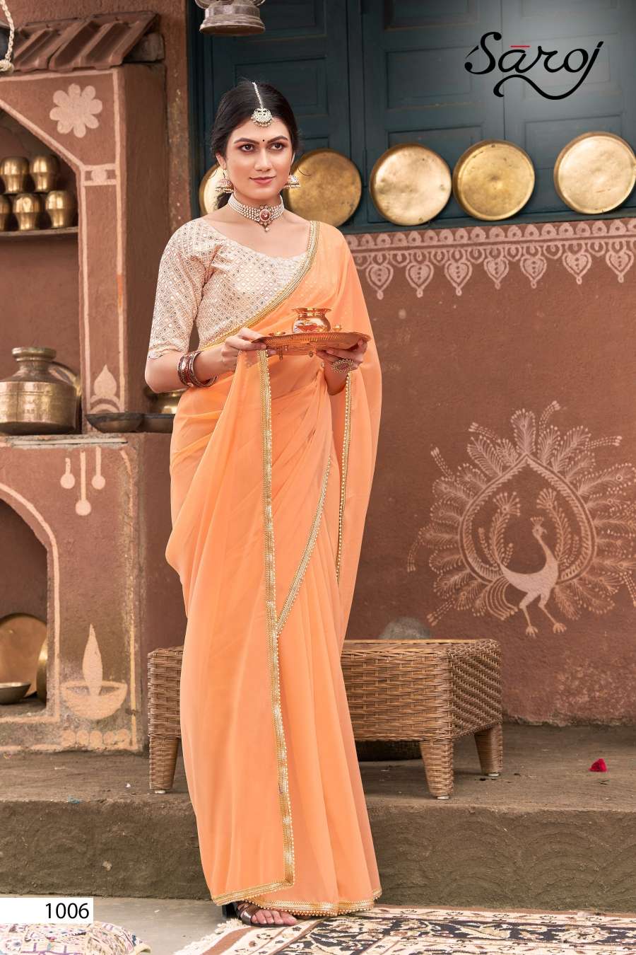 Saroj Femina Designer Georgette Saree Wholesale catalog
