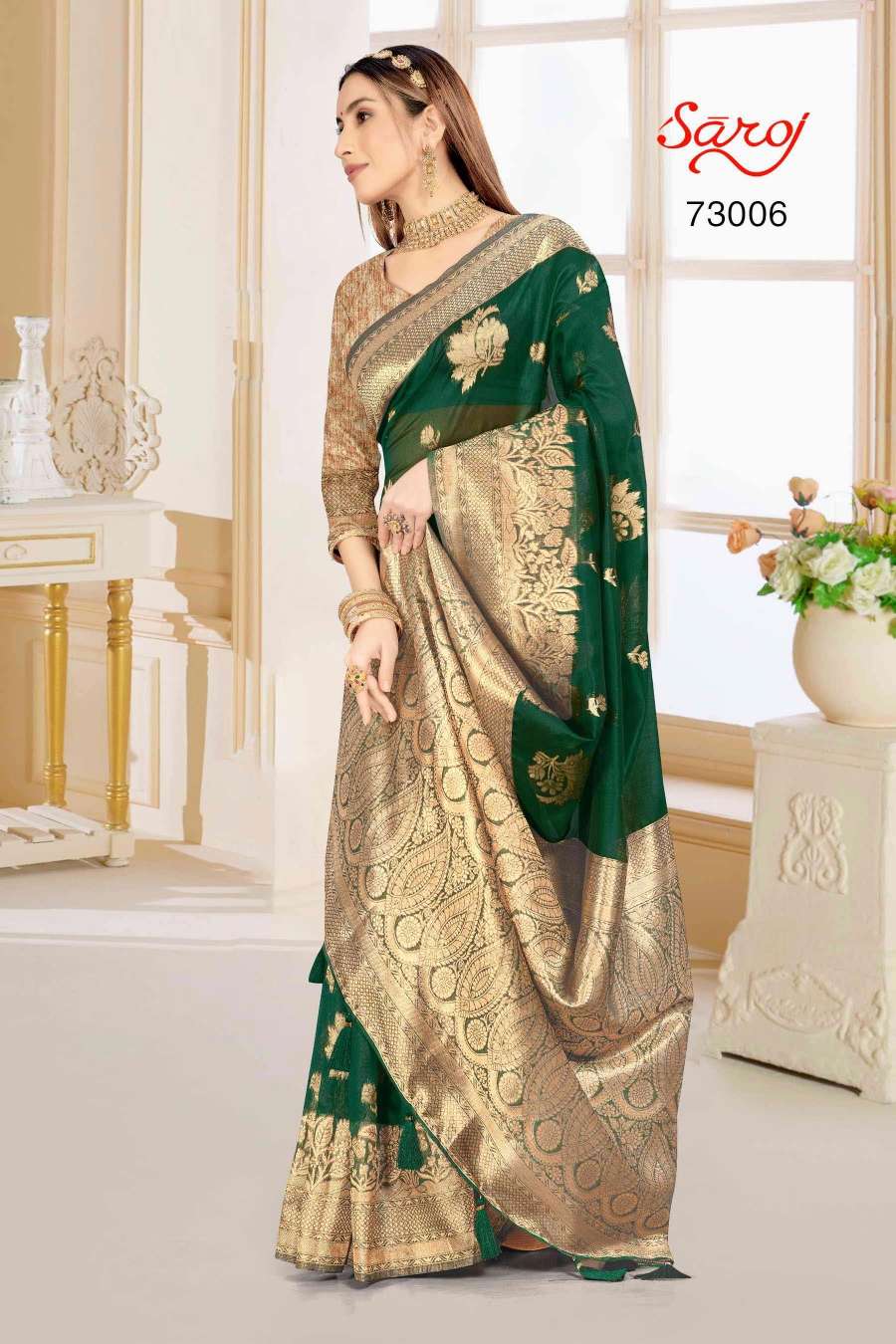 Saroj Libaas Vol 1 Organza Silk Rich Pallu Saree Collection Wholesale catalog