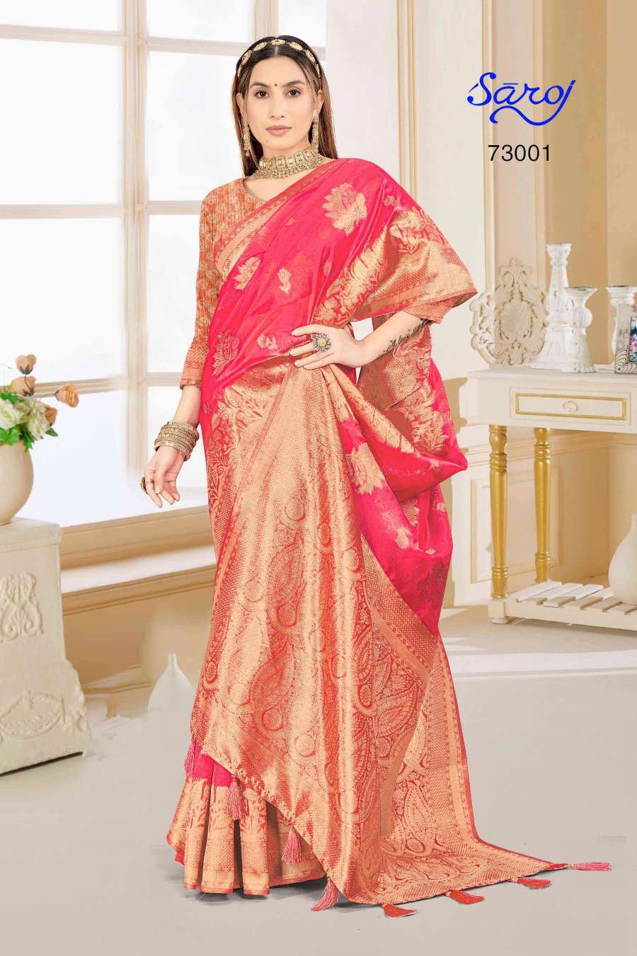 Saroj Libaas Vol 1 Organza Silk Rich Pallu Saree Collection Wholesale catalog
