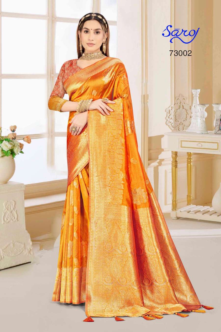 Saroj Libaas Vol 1 Organza Silk Rich Pallu Saree Collection Wholesale catalog
