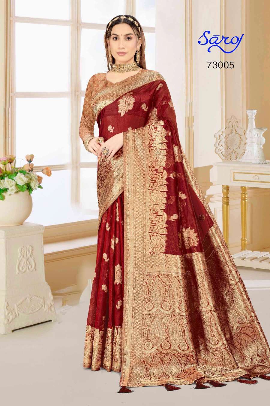 Saroj Libaas Vol 1 Organza Silk Rich Pallu Saree Collection Wholesale catalog