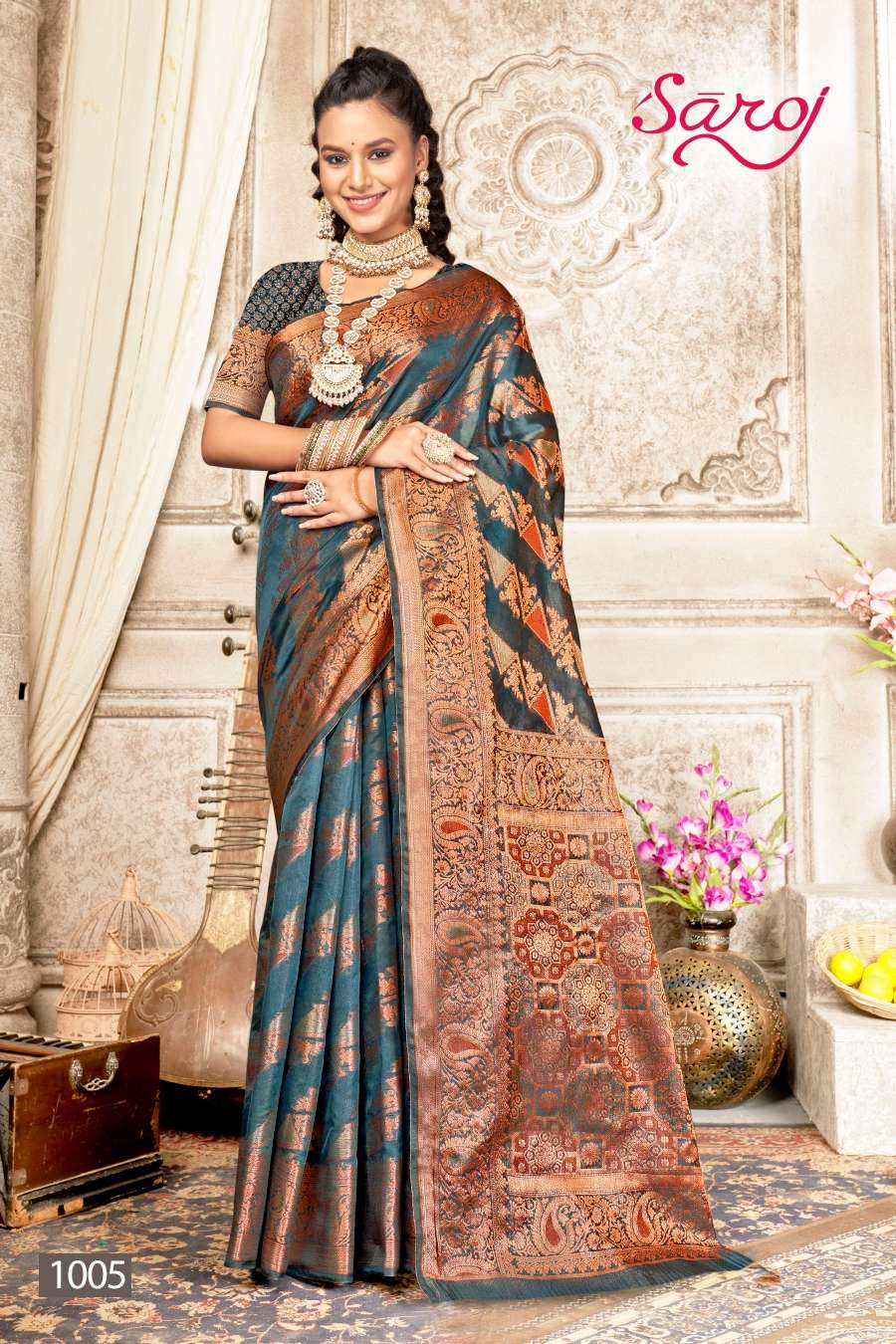 Saroj Marina Vol 2 Jacquard Silk Designer Saree Wholesale catalog