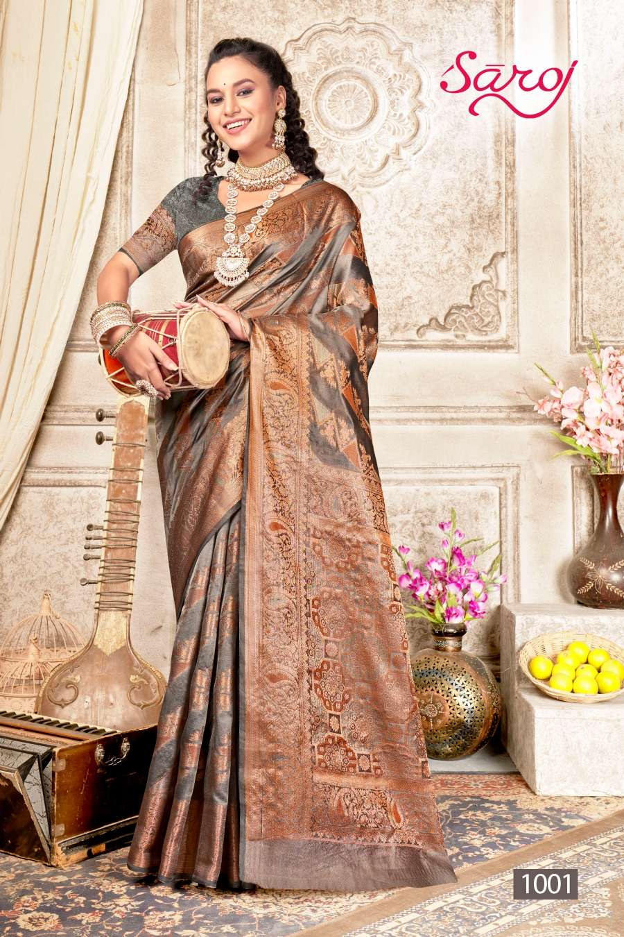 Saroj Marina Vol 2 Jacquard Silk Designer Saree Wholesale catalog