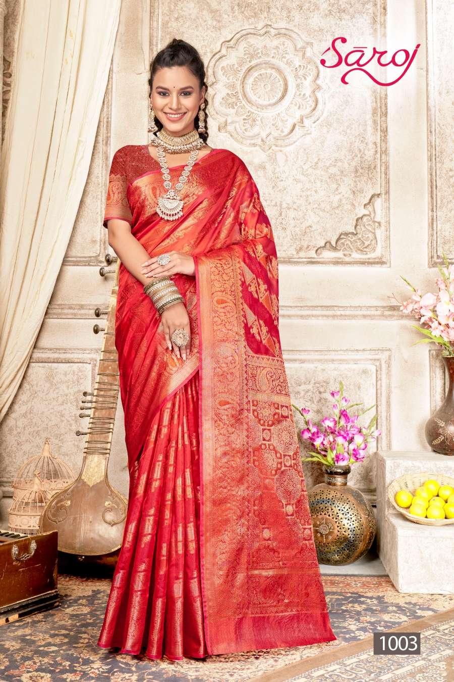 Saroj Marina Vol 2 Jacquard Silk Designer Saree Wholesale catalog