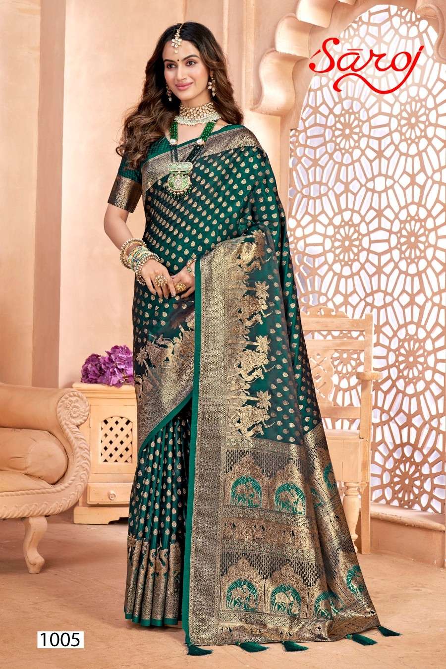 Saroj Panachee Silk With Jacquard Work Saree Wholesale catalog