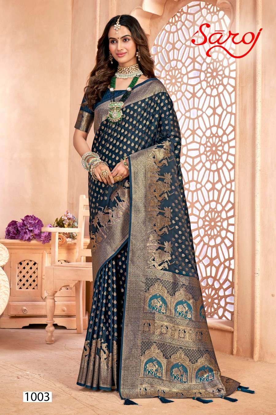 Saroj Panachee Silk With Jacquard Work Saree Wholesale catalog