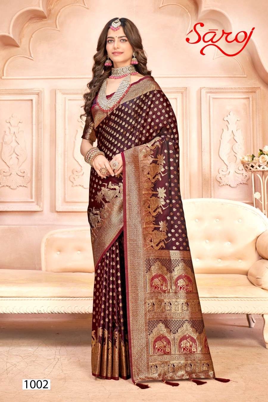 Saroj Panachee Silk With Jacquard Work Saree Wholesale catalog