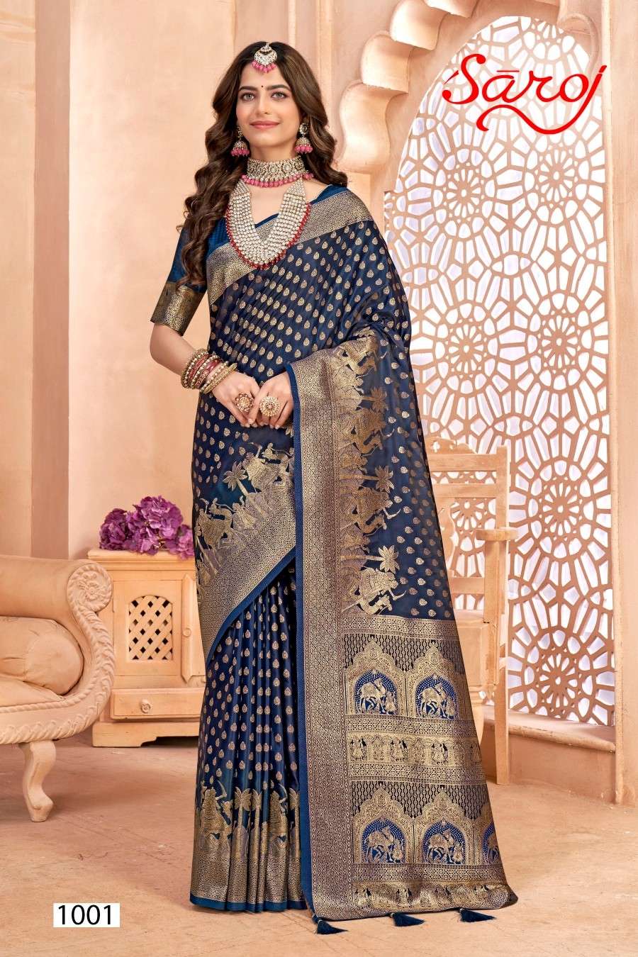 Saroj Panachee Silk With Jacquard Work Saree Wholesale catalog