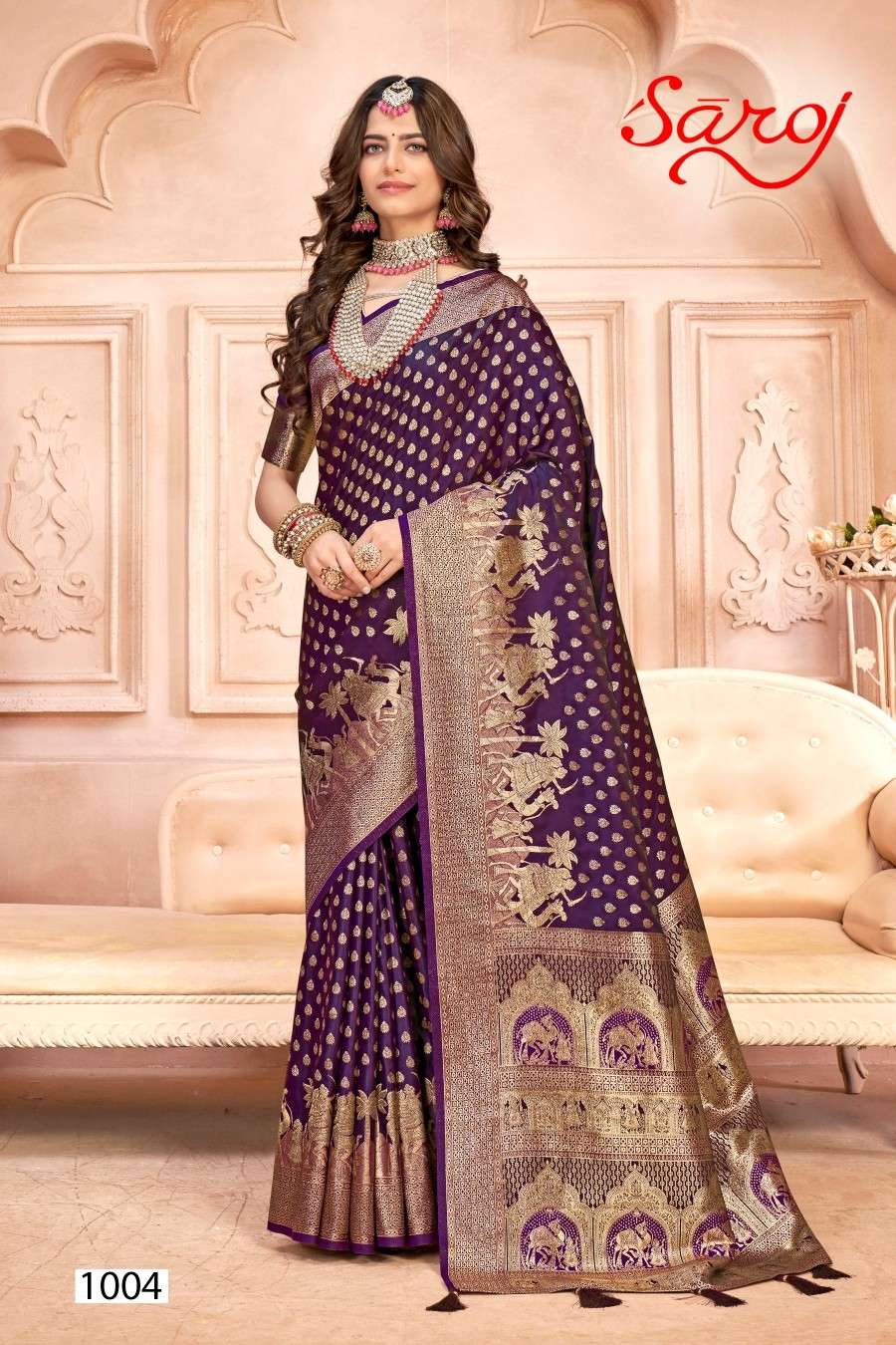 Saroj Panachee Silk With Jacquard Work Saree Wholesale catalog