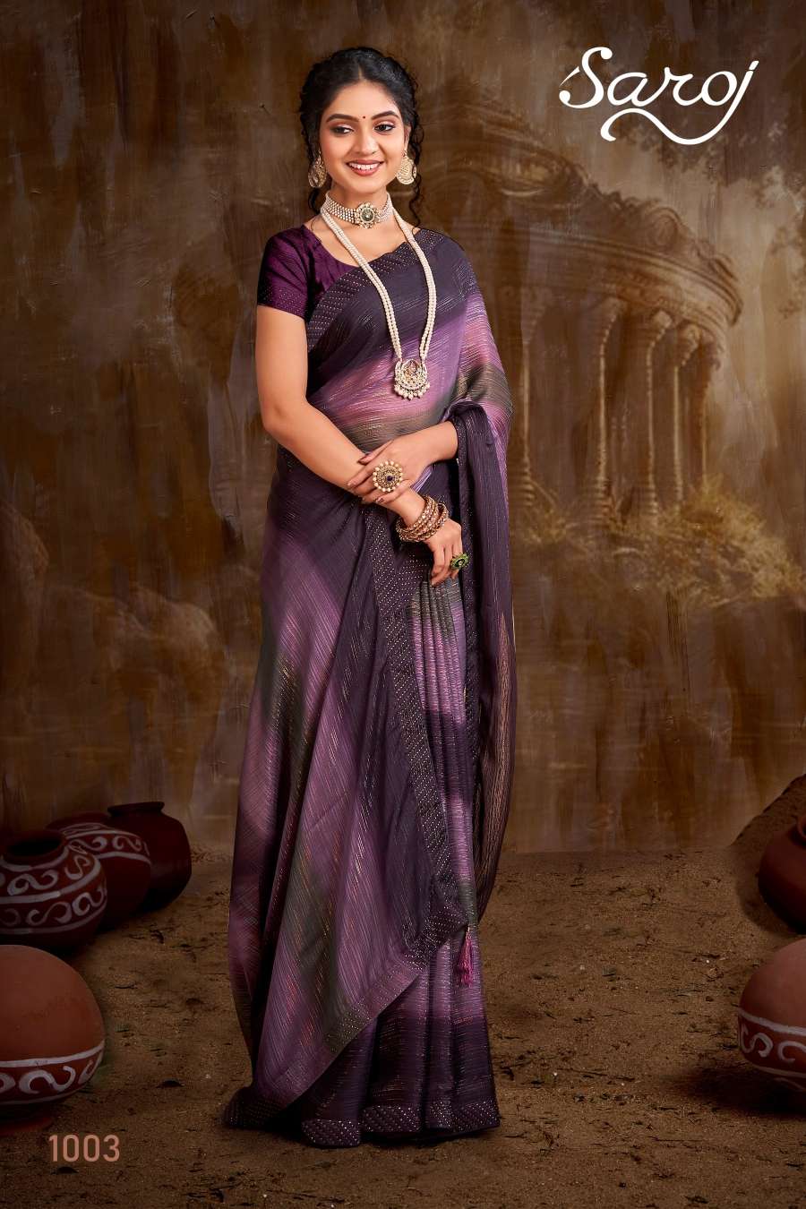 Saroj Wonderful Heavy Embroidery Swarovski Saree Collection Wholesale catalog