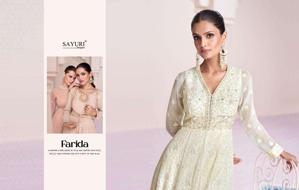 SAYURI DESIGNER FARIDA Kurti Long Gown Wholesale catalog