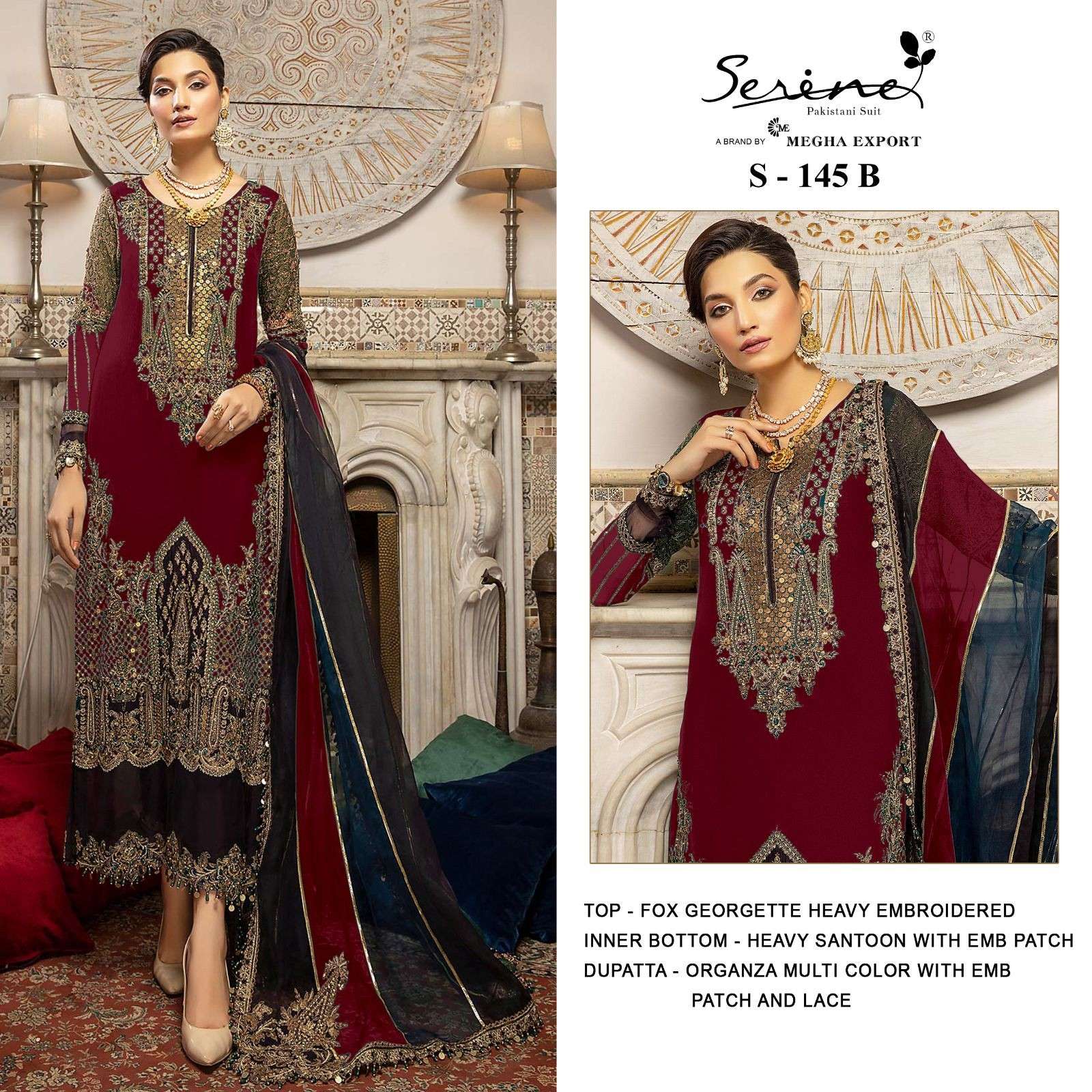 Serine 145 A To D Premium Embroidered Salwar Kameez Wholesale catalog