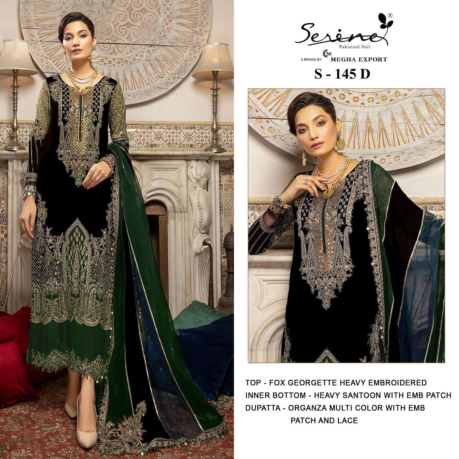 Serine 145 A To D Premium Embroidered Salwar Kameez Wholesale catalog