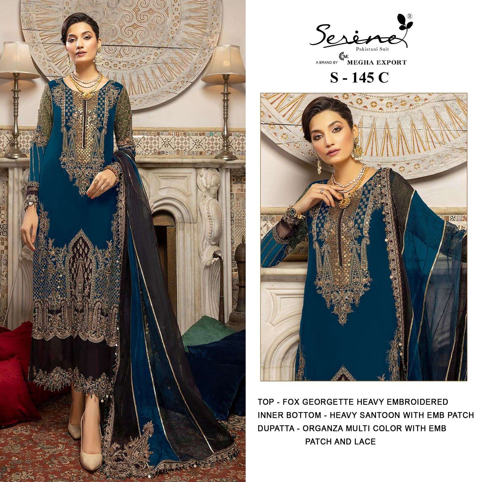 Serine 145 A To D Premium Embroidered Salwar Kameez Wholesale catalog