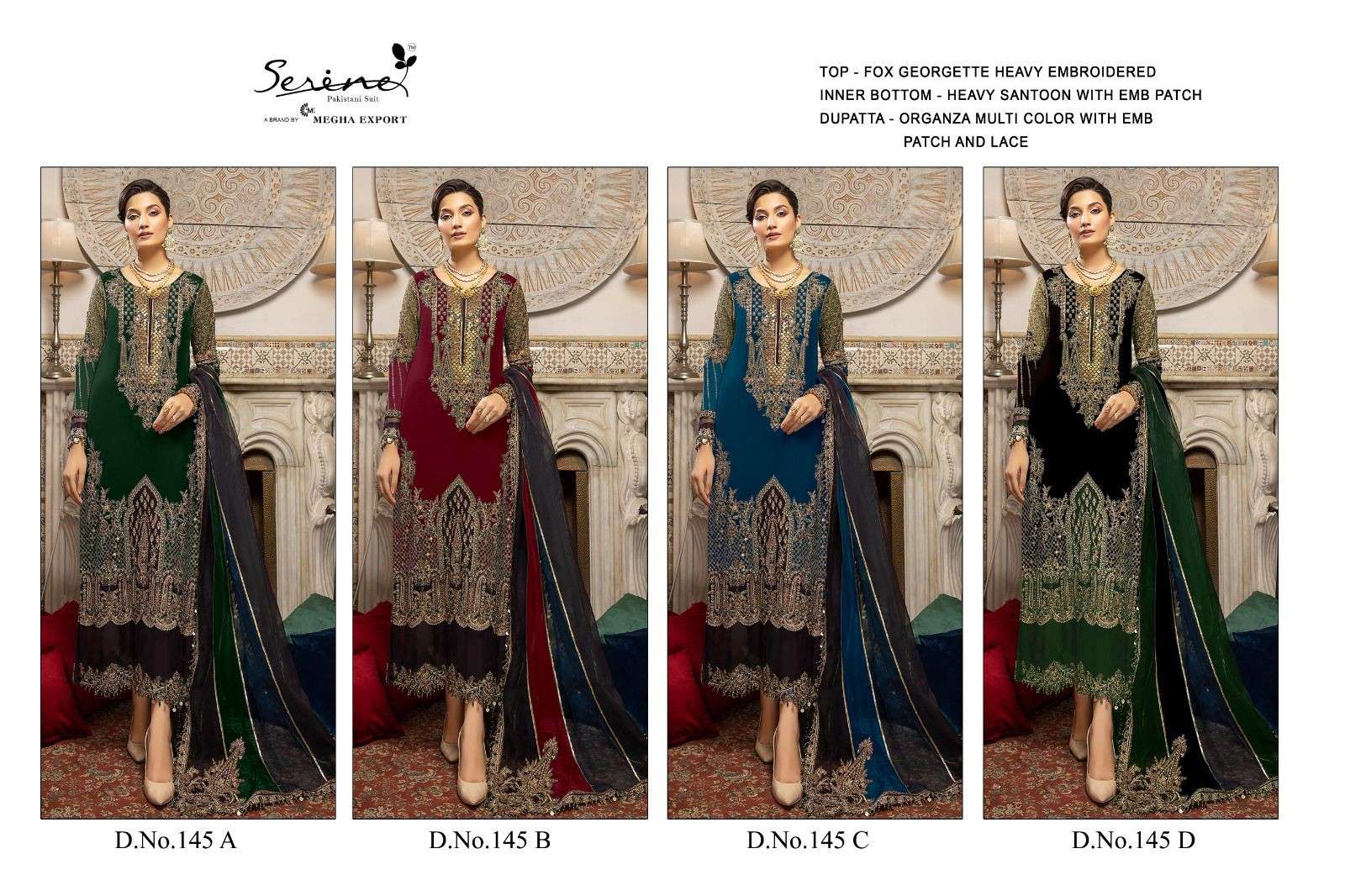 Serine 145 A To D Premium Embroidered Salwar Kameez Wholesale catalog