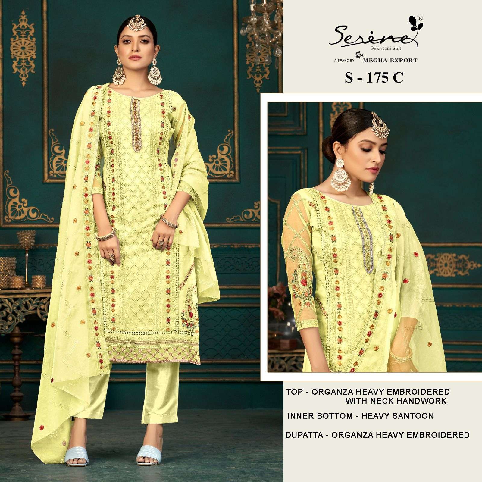 Serine S 171 A To D Organza Pakistani Salwar Kameez Wholesale catalog