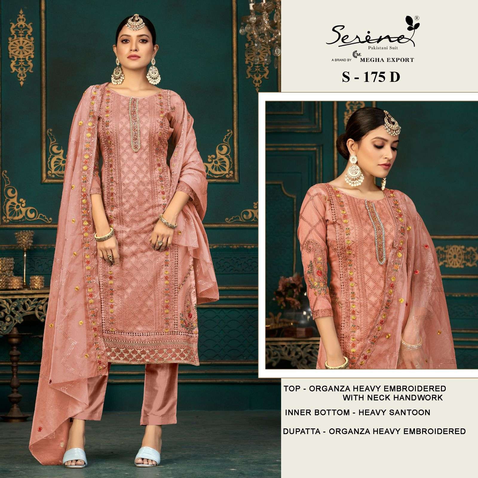 Serine S 171 A To D Organza Pakistani Salwar Kameez Wholesale catalog