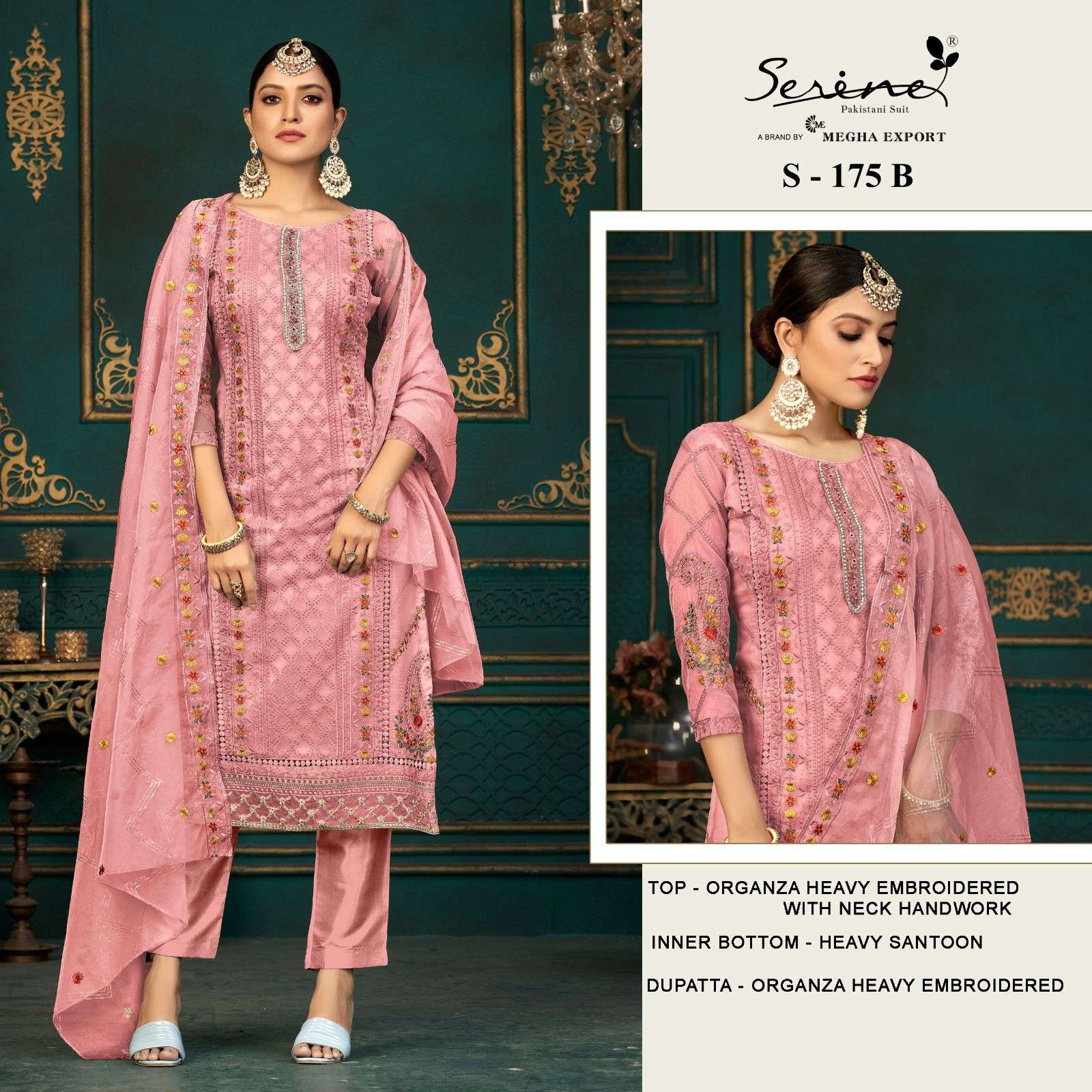 Serine S 171 A To D Organza Pakistani Salwar Kameez Wholesale catalog