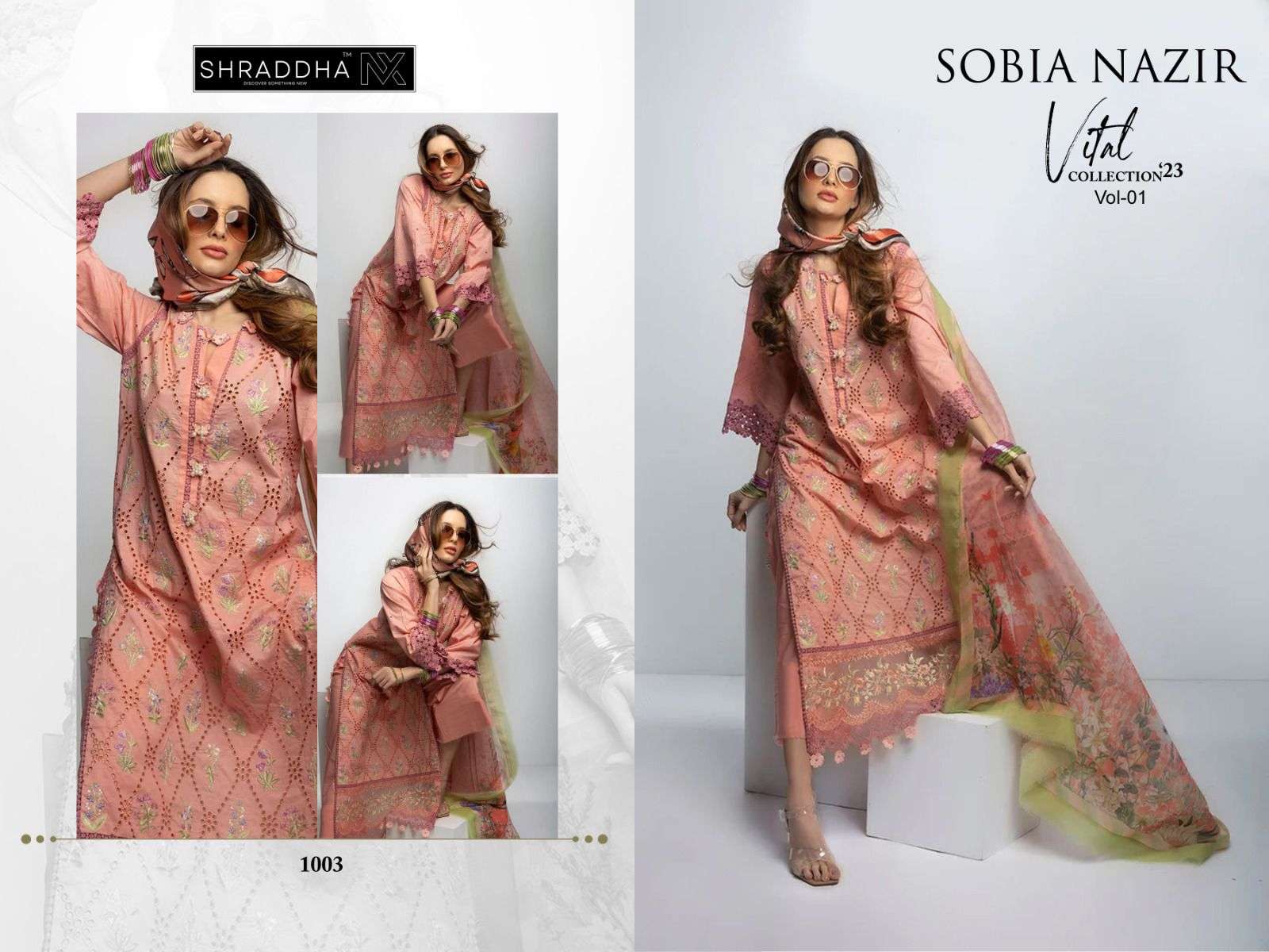 SHARADDHA NX Sobia nazir vithal vol -01 siffon Salwar Kameez Wholesale catalog