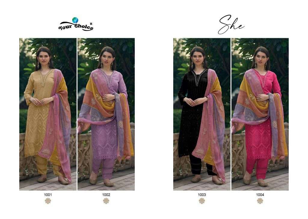 SHE Heavy Orgenga  Pakistani Suits Wholesale catalog