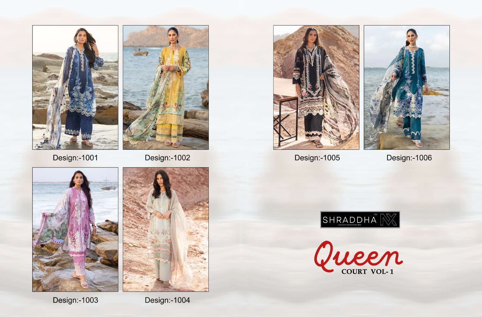 Shraddha Nx Queen Court Vol 1 Cotton Dupatta Pakistani Suits Wholesale catalog