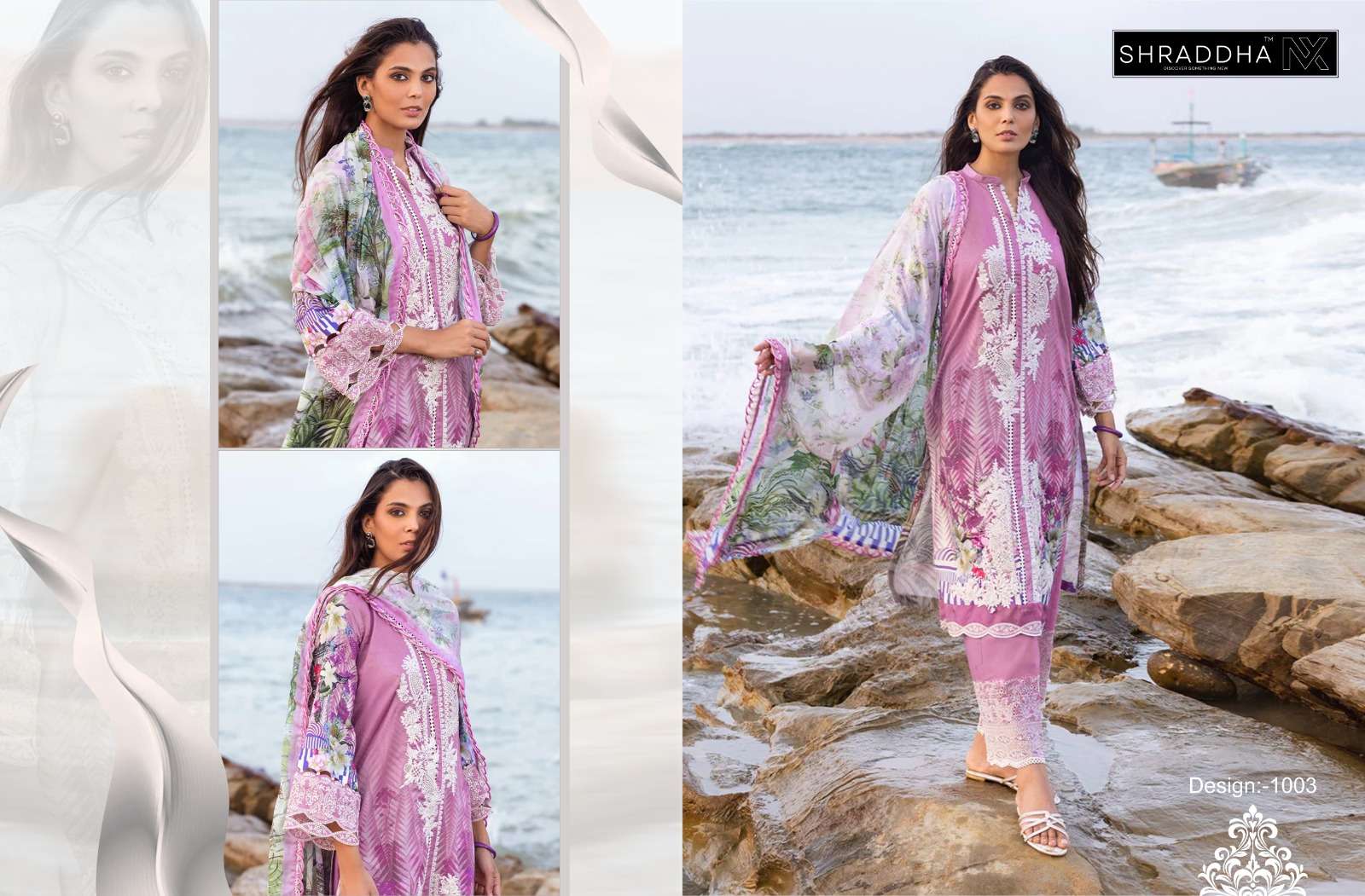 Shraddha Nx Queen Court Vol 1 Cotton Dupatta Pakistani Suits Wholesale catalog