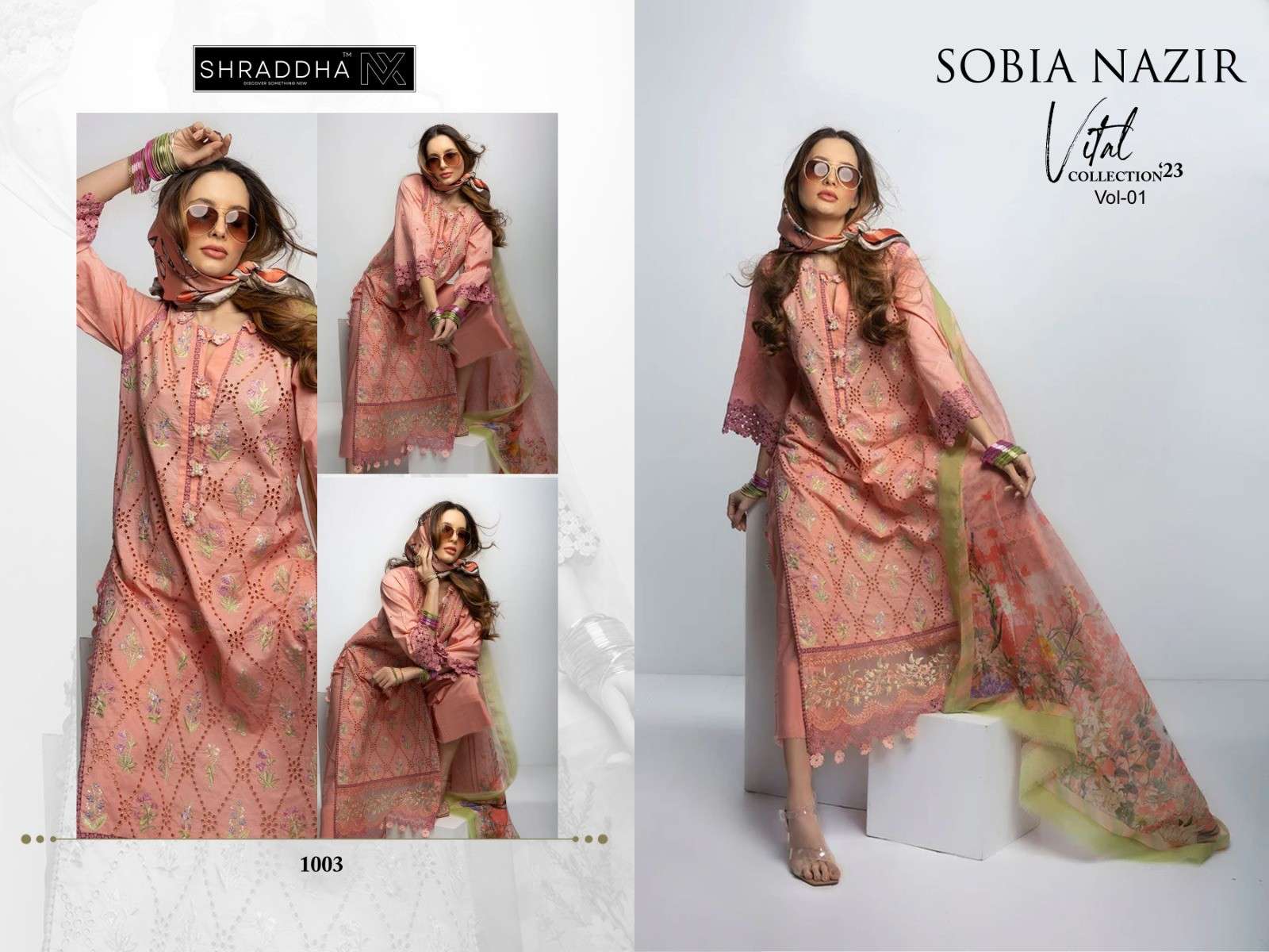 Shraddha Nx Sobia Nazir Vithal Vol 1 Cotton Dupatta Salwar Suits Wholesale catalog
