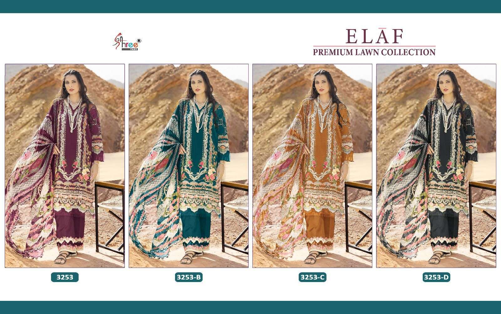 Shree Elaf Premium Lawn Chiffon Dupatta Pakistani Salwar Kammez Wholesale catalog