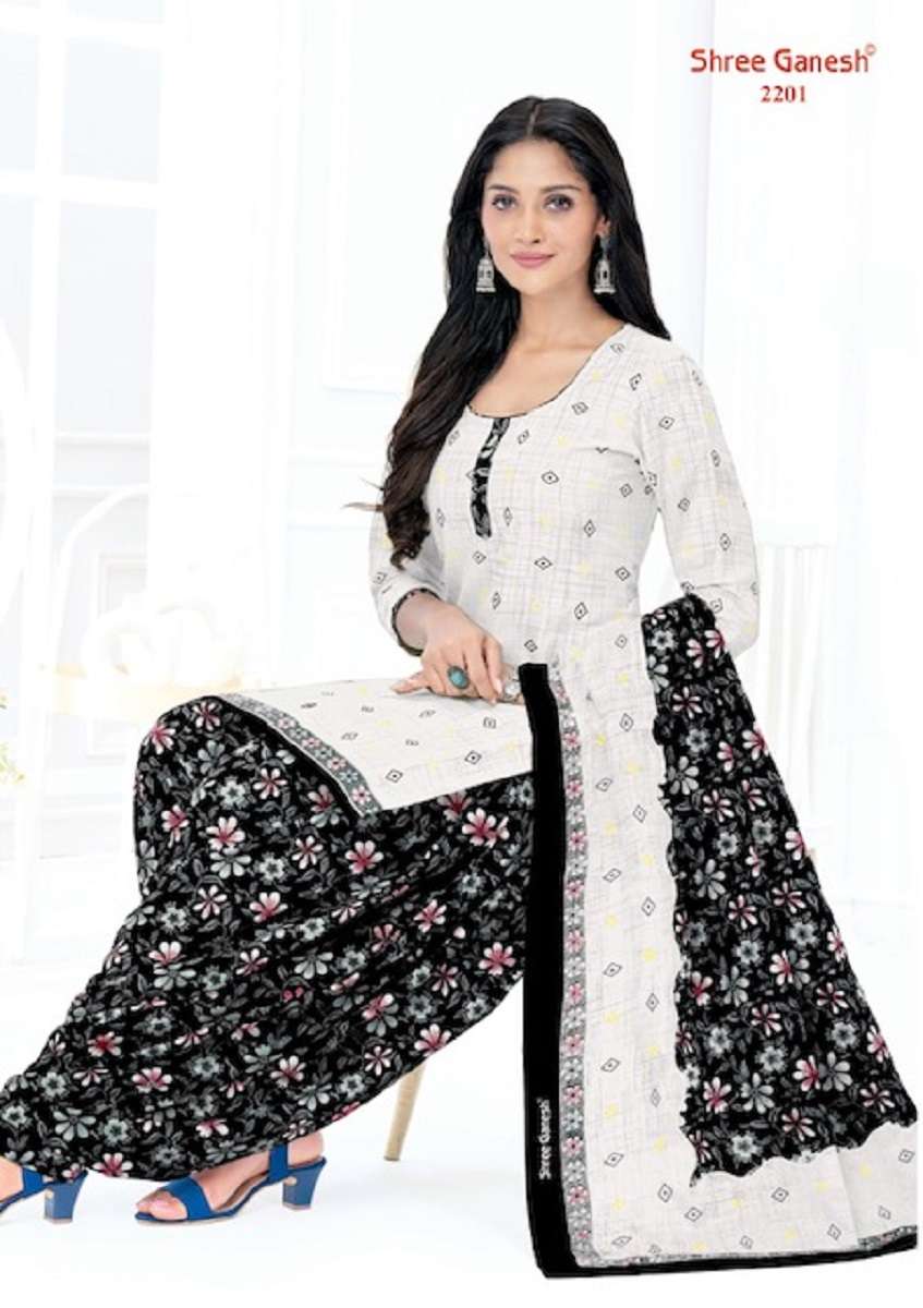 Shree Ganesh White & Black Vol-2 - Dress Material  - Wholesale Catalog