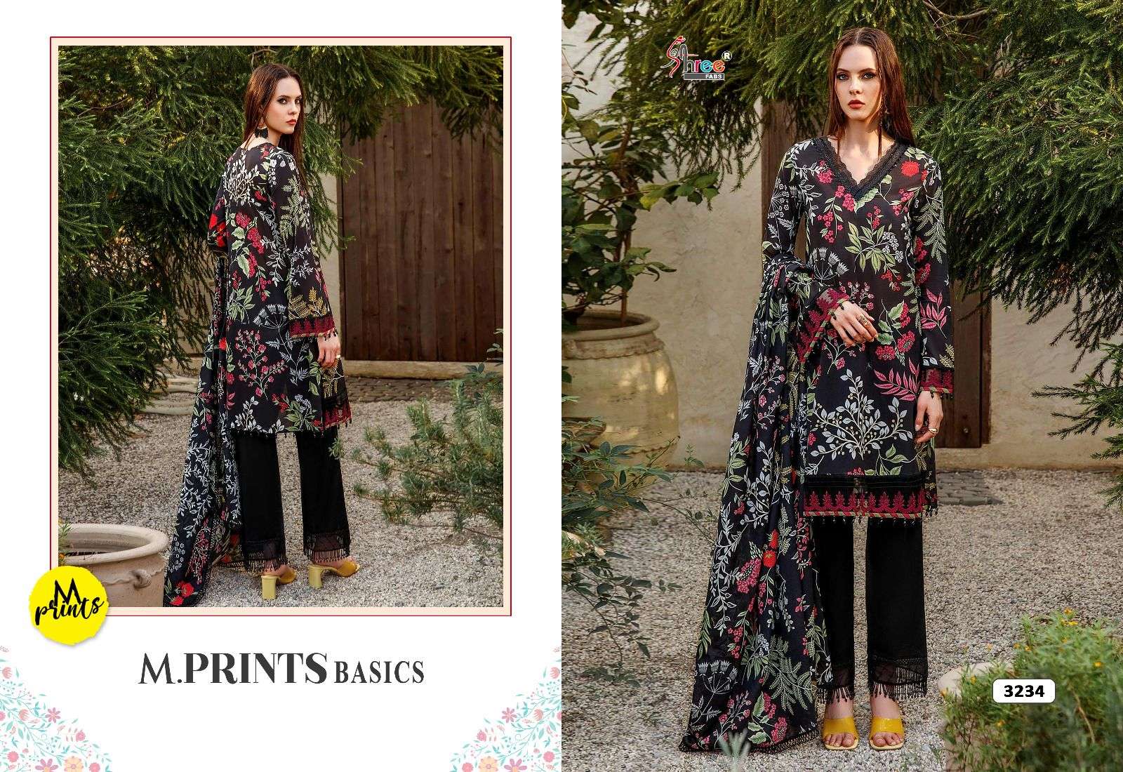 Shree M Print Basics Chiffon Dupatta Pakistani Salwar Kameez Wholesale catalog