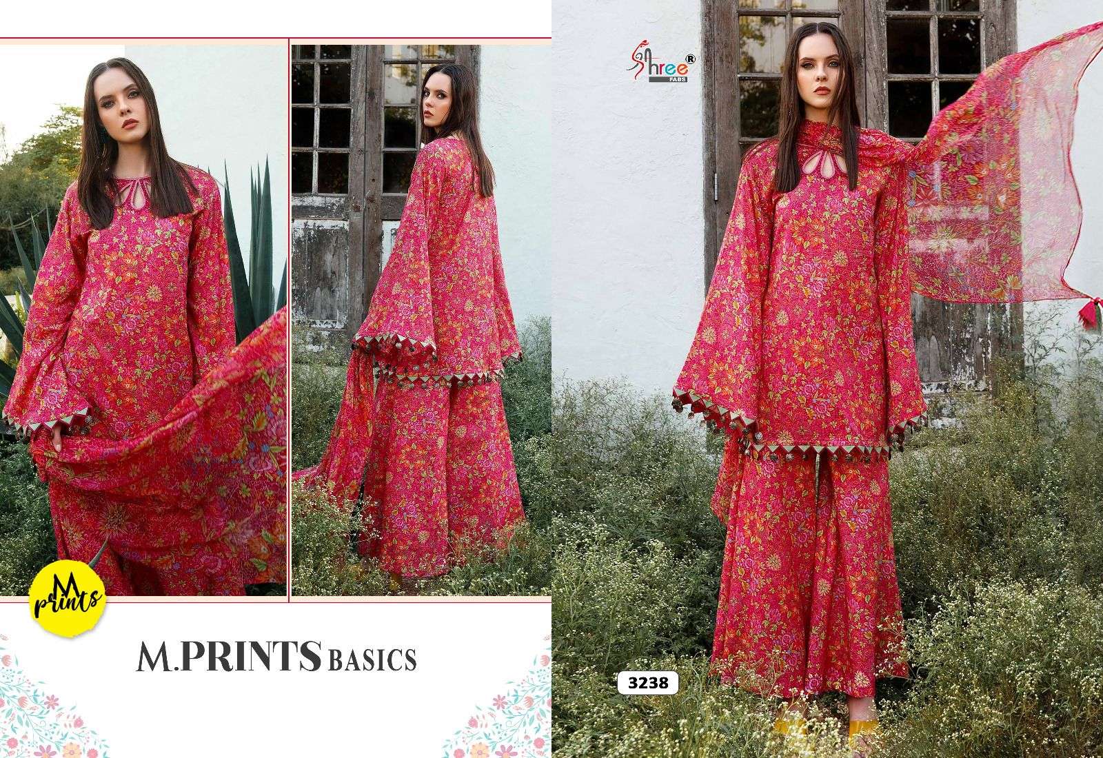Shree M Print Basics Cotton Dupatta Pakistani Salwar Kameez Wholesale catalog