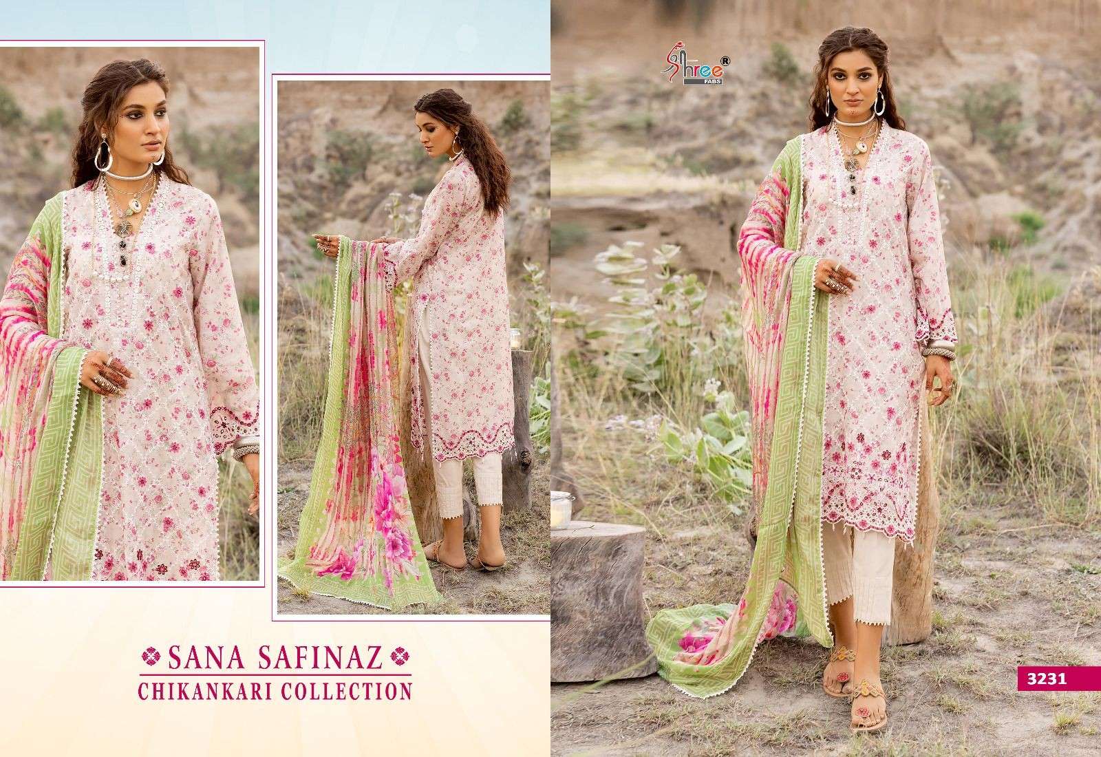 Shree Sana Safinaz Chikankari Cotton Dupatta Pakistani Suits Wholesale catalog