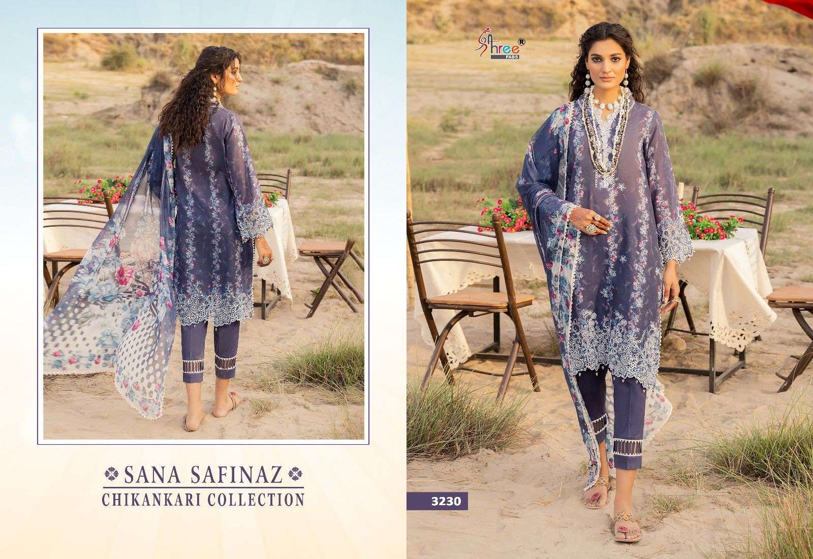 Shree Sana Safinaz Chikankari Cotton Dupatta Pakistani Suits Wholesale catalog
