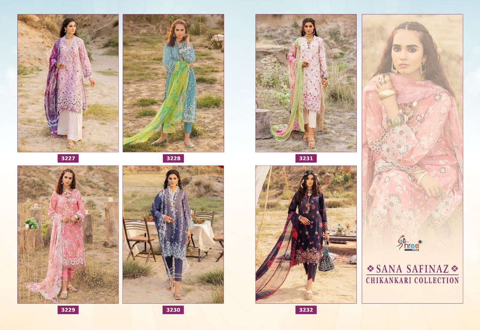 Shree Sana Safinaz Chikankari Cotton Dupatta Pakistani Suits Wholesale catalog