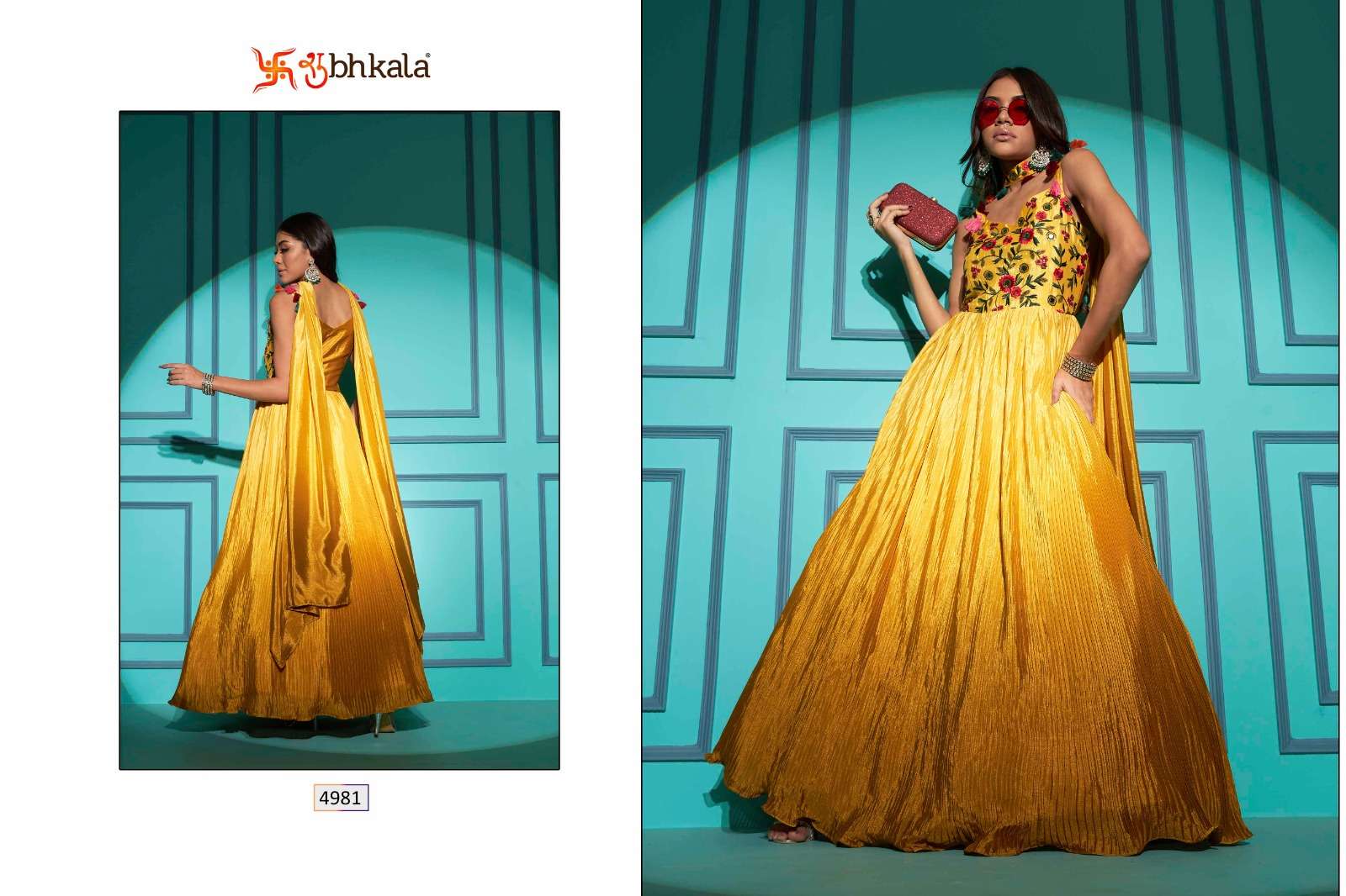 SHUBHKALA FLORY VOL. 42 Exclusive Embroidered Long Gown Style Wholesale catalog
