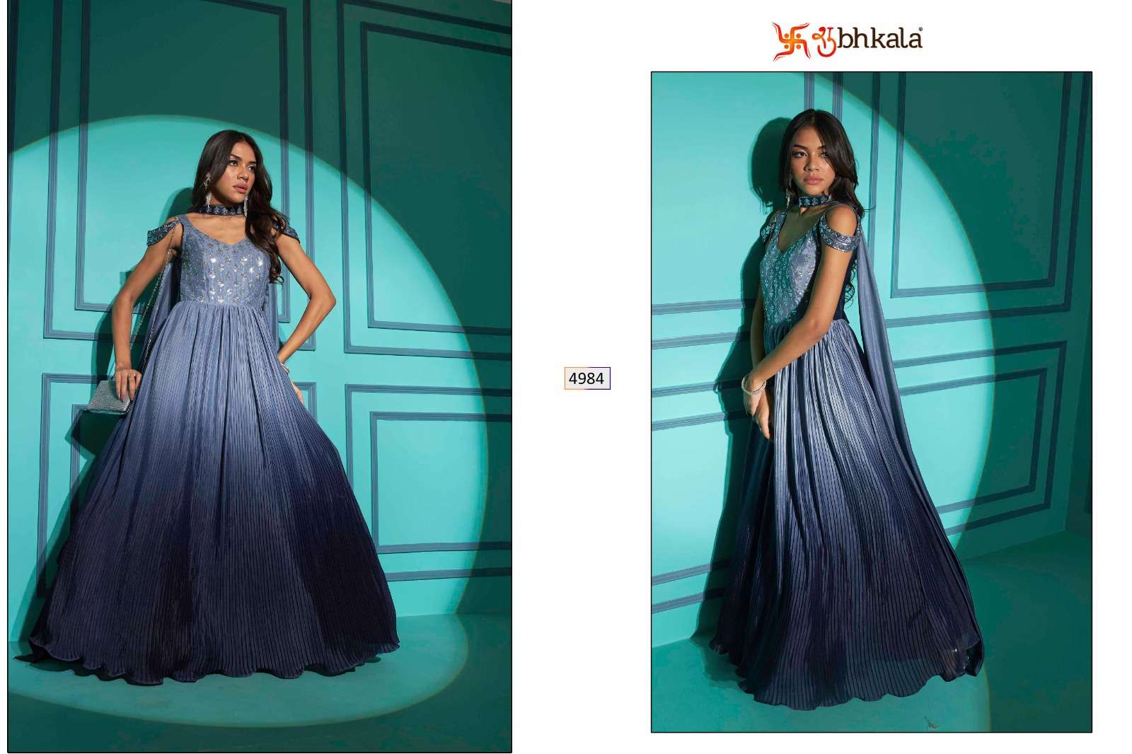 SHUBHKALA FLORY VOL. 42 Exclusive Embroidered Long Gown Style Wholesale catalog