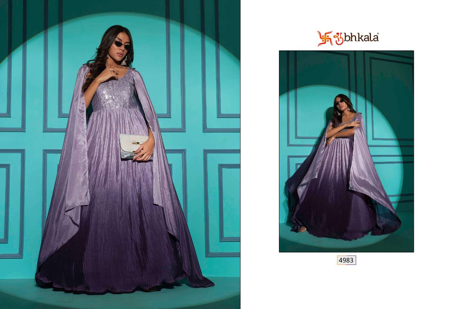 SHUBHKALA FLORY VOL. 42 Exclusive Embroidered Long Gown Style Wholesale catalog