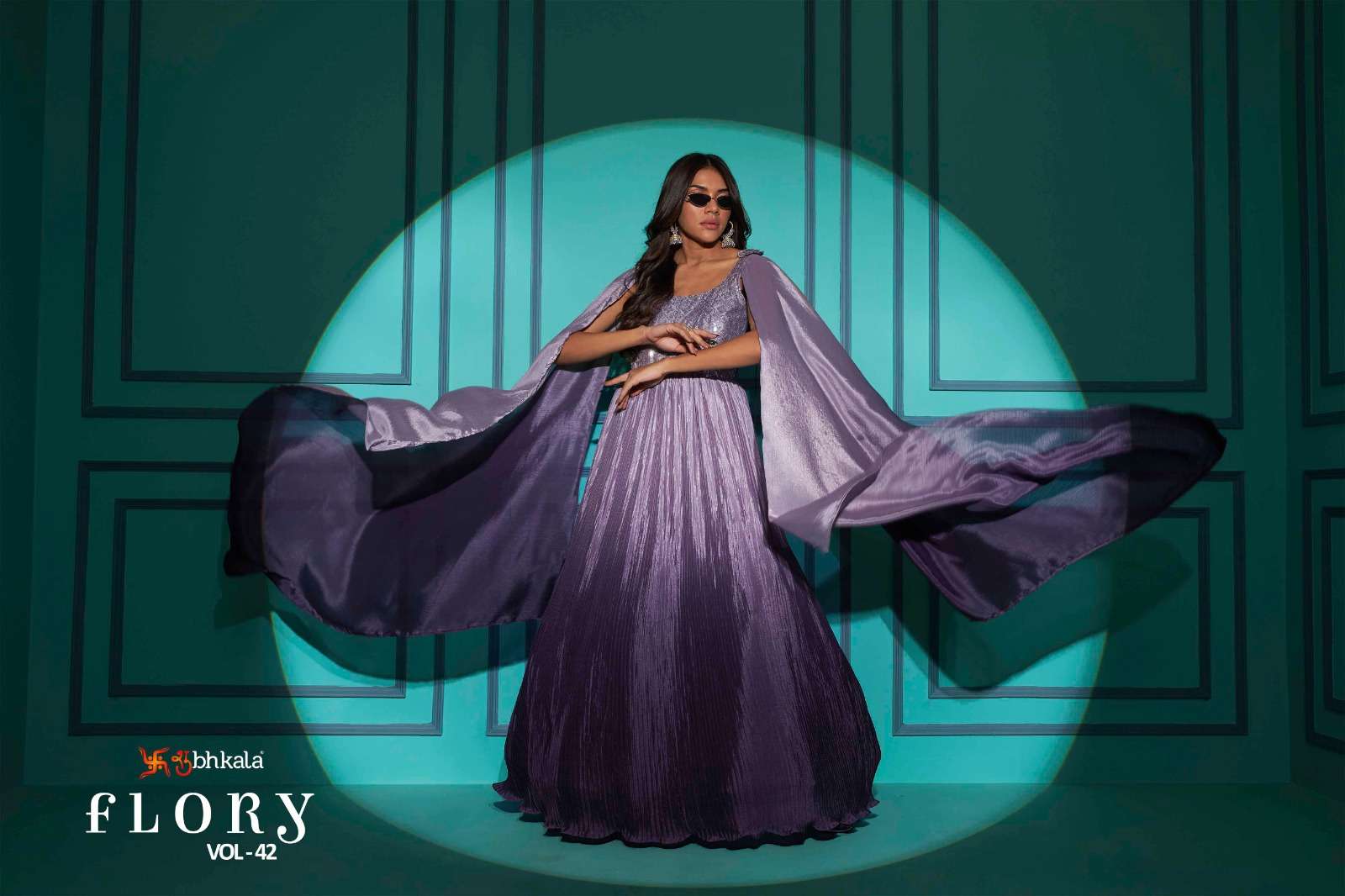 SHUBHKALA FLORY VOL. 42 Exclusive Embroidered Long Gown Style Wholesale catalog