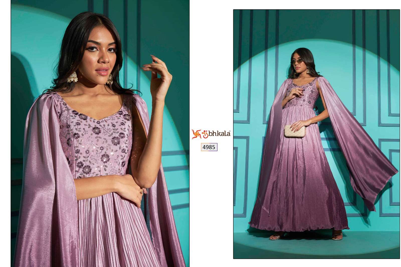 SHUBHKALA FLORY VOL. 42 Exclusive Embroidered Long Gown Style Wholesale catalog
