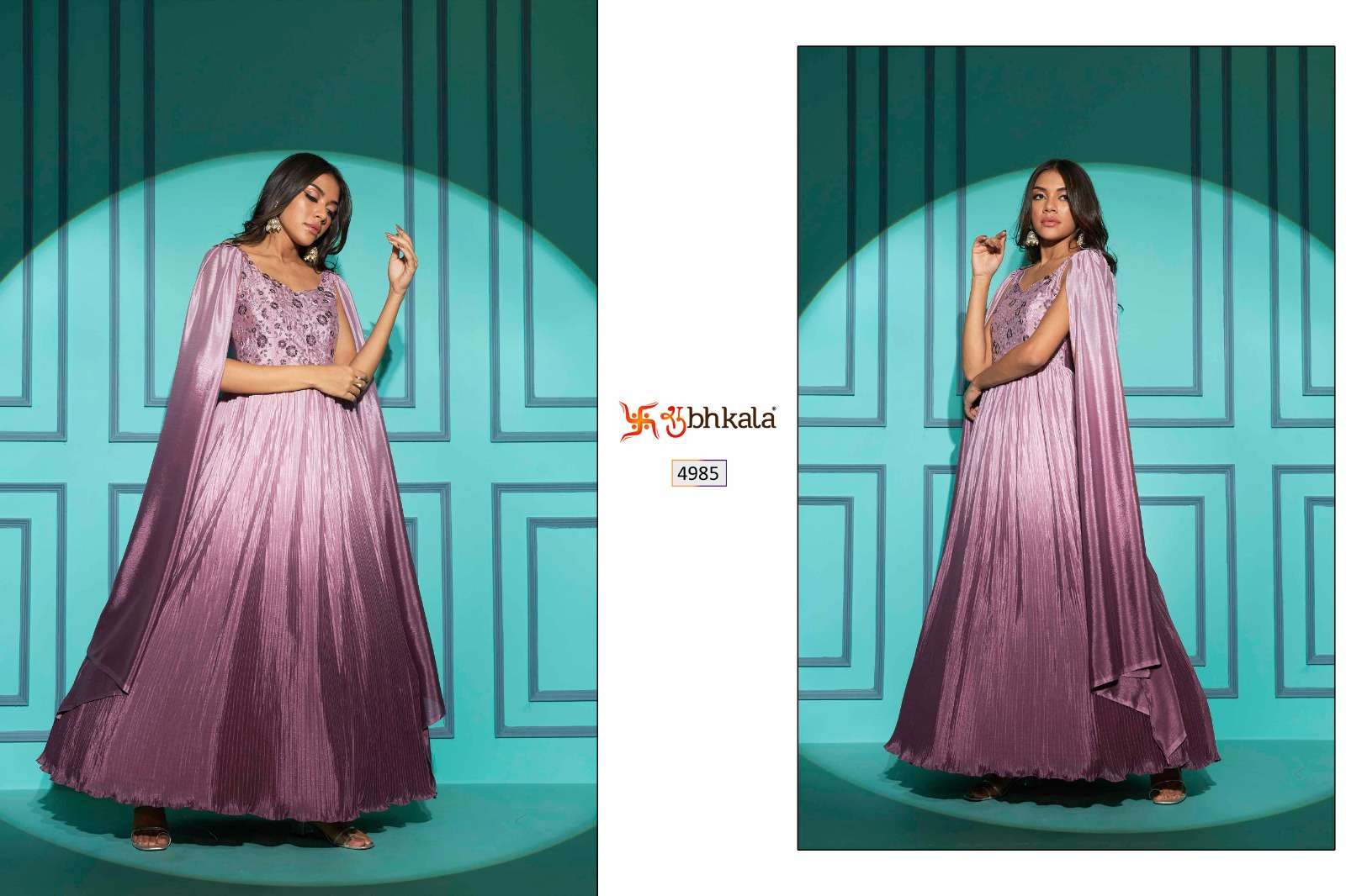 SHUBHKALA FLORY VOL. 42 Exclusive Embroidered Long Gown Style Wholesale catalog