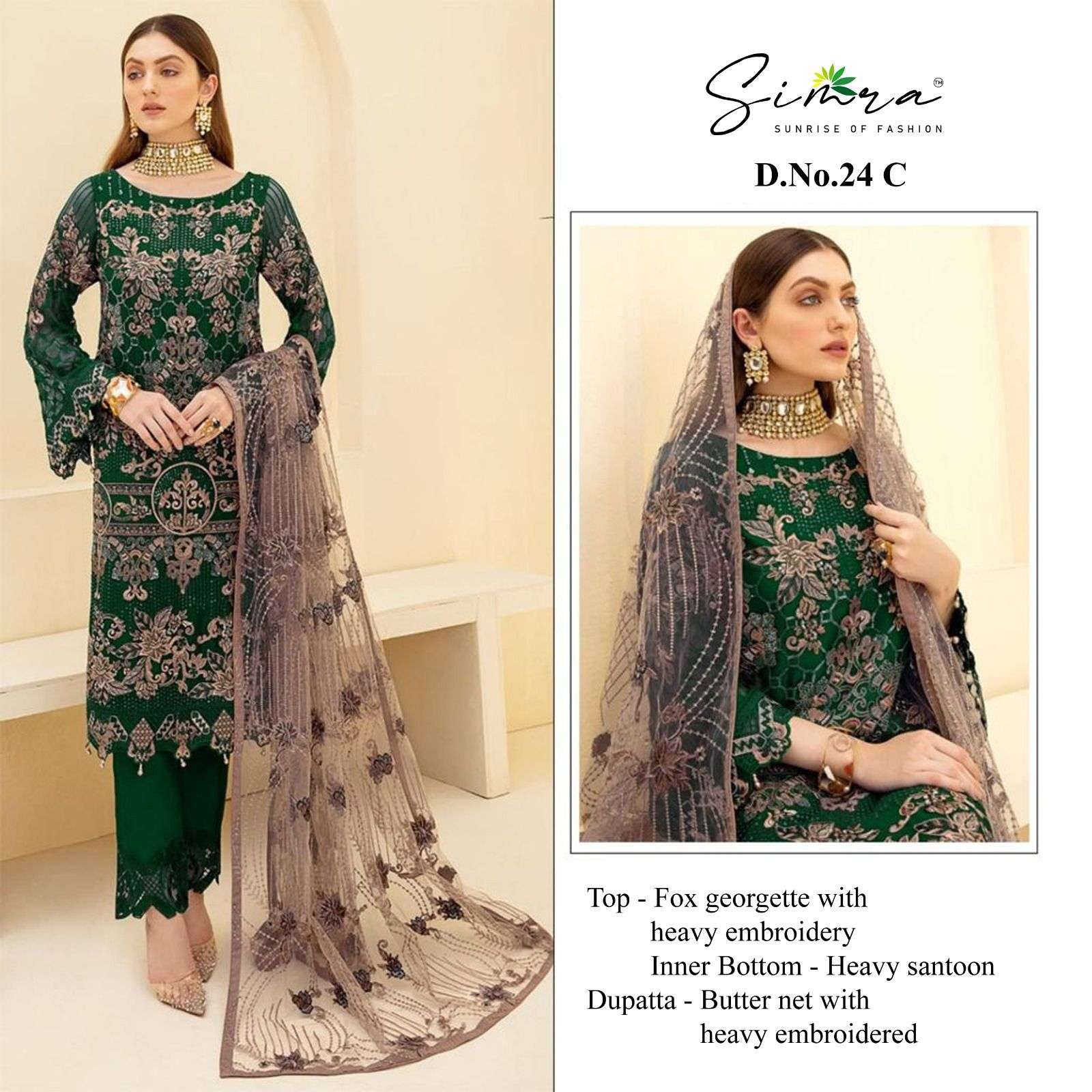 SIMRA 24 A TO D FOX GEORGETTE HEAVY EMBROIDERED Salwar Kameez Wholesale catalog