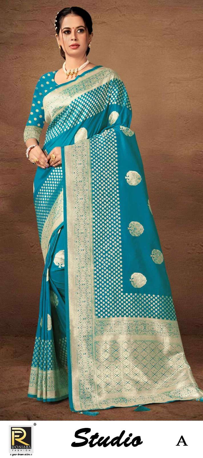 STUDIO  BY RONISHA SAREE FABRICS BANARASI SILK FANCY DESIGNER SUPER HIT COLLECTION 