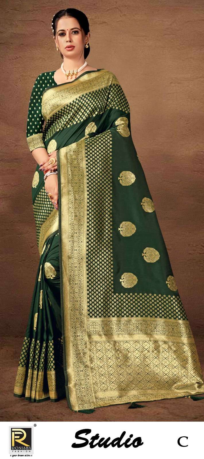 STUDIO  BY RONISHA SAREE FABRICS BANARASI SILK FANCY DESIGNER SUPER HIT COLLECTION 